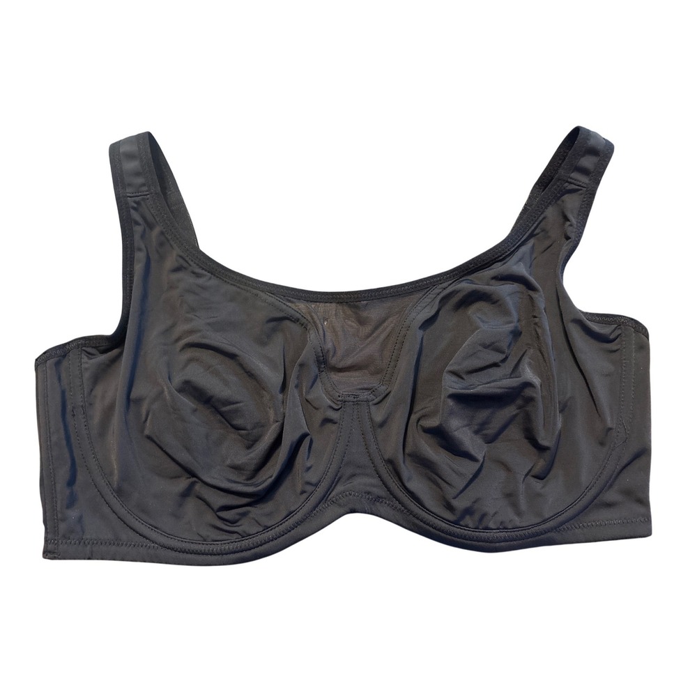 NEW Black Unlined Underwire Full Figure Support Bra 44F 44DDD